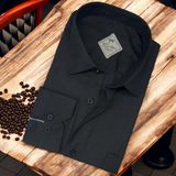 Pamuklu Klasik Uzun Kollu Siyah Cepli Erkek Gömlek (Regular Kalıp) - 4XL