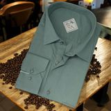 Pamuklu Klasik Uzun Kollu Yeşil Cepli Erkek Gömlek (Regular Kalıp) - 2XL