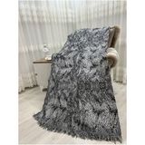 Pamuklu Koltuk - Çekyat Örtüsü 170X220 Alaca Siyah - 170 x 220 cm