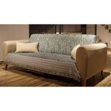 Pamuklu Koltuk Örtüsü Kaymaz Yüzey Leke Dirençli ZigZag Desen Yeşil 170 x 210 cm
