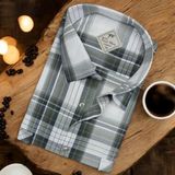 Pamuklu Linen Kumaş Kısa Kollu Erkek Gömlek (Regular Kalıp) - Gri - 2XL