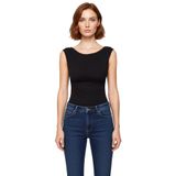 Pamuklu Örme Bluz Sırt Dekolteli Fitted Regular Nefes Alabilir Özenle Seçilmiş_Siyah-XL