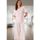 Pamuklu Örme Pijama Takımı Çiçek Desenli Rahat Kalıp Günlük Kullanım İçin Özenle Seçilmiş