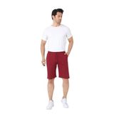 Pamuklu Örme Slim Fit Erkek Şort (Bordo, L)