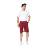 Pamuklu Örme Slim Fit Erkek Şort (Bordo, XL)