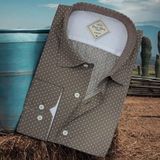 Pamuklu Poplin Vizon Uzun Kollu Erkek Gömlek (Slim Fit Kalıp) - 2XL