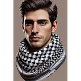 Pamuklu Puşi Otantik Kefiye Şal Büyük Boy