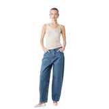 Pamuklu Rahat Kalıp Normal Paça Balon Denim Pantolon -Balloon Jean