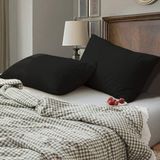 Pamuklu Siyah 2 Adet Fermuarlı 50X70 cm Yastık Kılıfı