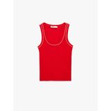 Pamuklu Slim Fit Dikiş Detaylı U Yaka Halter Yaka Fitilli Atlet