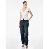 Pamuklu Slim Fit Kap Kol V Yaka Fırfırlı Poplin Gömlek