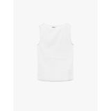 Pamuklu Slim Fit Kolsuz Kayık Yaka Bluz