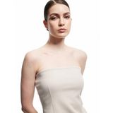 Pamuklu Slim Fit Straplez Bluz