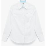 Pamuklu Slim Fit Uzun Kollu Işleme Detaylı Poplin Gömlek - 42 - Beyaz