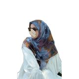 Pamuklu Soft Meva Desen Eşarp-Blueberry