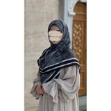 Pamuklu Soft Minâ Desen Eşarp-Siyah