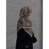 Pamuklu Soft Nazenin Desen Eşarp-Karamel