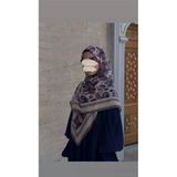 Pamuklu Soft Nazenin Desen Eşarp-Lila