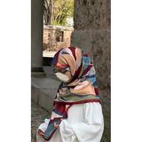 Pamuklu Soft Rânâ Desen Eşarp-Bordo