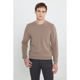 Pamuklu Standart Fit Normal Kesim Bisiklet Yaka Jakarlı Triko Kazak - 2XL