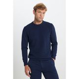 Pamuklu Standart Fit Normal Kesim Bisiklet Yaka Jakarlı Triko Kazak - Laci - 2XL