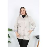 Pamuklu, Su Itici, Astarlı, Kapşonlu, Terletmez, Baharlık, Trençkot, - Krem - 50