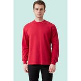 Pamuklu Sweatshirt Kışlık Erkek Süveter Galanthus Basic Rahat Kesim Günlük Iş Kullanımı Için - Bordo - XL