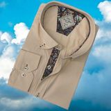 Pamuklu Uzun Kollu Capuccino Erkek Gömlek (Slim Fit Kalıp) - Cappuccino