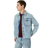 Pamuklu Uzun Kollu Kapaklı Cep Detaylı Oversize Denim Ceket
