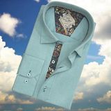 Pamuklu Uzun Kollu Mint Erkek Gömlek (Slim Fit Kalıp) - Mint Yeşili