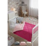 Pamuklu Welsoft Bebek Yorganı 95x145 cm Yumuşak Çift Taraflı Bebek Yorgan Fuşya 95 x 145