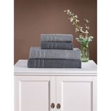 Pamuklu4'lü Banyo Havlu Seti Hamam Takımı Seti Günlük Çeyizlik Banyo Havlusu - 70 x 140 cm - Gri