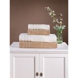 Pamuklu4'lü Banyo Havlu Seti Hamam Takımı Seti Günlük Çeyizlik Banyo Havlusu - 70 x 140 cm - Kahve