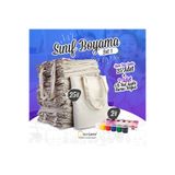 Pamusan Sınıf Boyama Set 1 - 25 Adet Ham Bez Çanta / 2 Adet 6'lı Kumaş Boyası