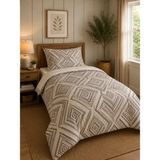 Pamuva Tek Kişilik Nevresim Takımı %100 Pamuk 160X220 | Lastikli Çarşaflı 100X200 - Gri - 160 x 120 cm