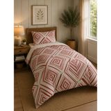 Pamuva Tek Kişilik Nevresim Takımı %100 Pamuk 160X220 | Lastikli Çarşaflı 100X200 - Pembe - 160 x 120 cm