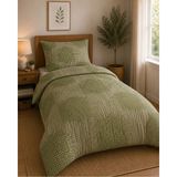 Pamuva Tek Kişilik Nevresim Takımı %100 Pamuk 160X220 | Lastikli Çarşaflı 100X200 - Yeşil - 160 x 120 cm