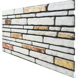 Pan Dekor 5 Adet (2,5m2) x Kesme Taş Desenli 3 Boyutlu Renkli Strafor Köpük Duvar Kaplama Paneli (KS-405)