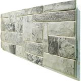 Pan Dekor 5 Adet (3m2) x Tuğla Strafor Dış Cephe Duvar Paneli (DCS-412) - 120 x 50 - Gri - Tekli