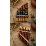 Pan Flüt Bambu El Yapımı Otantik Müzik Aleti Dekoratif Üflemeli Çalgı