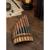 Pan Flüt El Yapımı Bambu Üflemeli Müzik Aleti 10'lu 24 x 13 cm Otantik Dekoratif Enstrüman - Çok Renkli