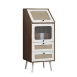 Panalı Rattan 2 Çekmeceli 1 Kapaklı Ekmeklikli Dolap BM1175