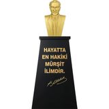 Panapole Atatürk Büstü (60CM Fiber)+ Kaide (120CM) Lise Modeli