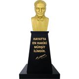 Panapole Atatürk Büstü (80CM Alüminyum)+ Kaide (120CM)+ Alt Tabla Lise Modeli