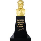 Panapole Atatürk Büstü (80CM Pirinç)+ Kaide (120CM)+ Alt Tabla Lise Modeli