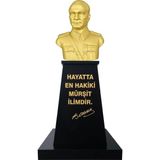 Panapole Atatürk Büstü Mareşal Üniformalı (80CM Alüminyum)+ Kaide (120CM)+ Alt Tabla