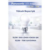 PANASONIC 10,5W 1055 Lümen E27 Beyaz Işık LED Ampul – Yüksek Işık, Tasarruflu