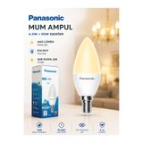 PANASONIC 6.5W LED Mum Ampul E14 2700K Doğal Sarı Işık | 50W Eşdeğer | Tasarruflu & Göz Yormaz