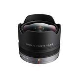Panasonic H-F008E Lumix G Fisheye 8 mm F3.5 objektif (16 mm KB, küçük ve hafif, Bildwinkel 180 °) Siyah