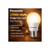 PANASONIC LED Ampul 2700K Sarı Işık 8.5W | Doğal Işık | Göz Dostu